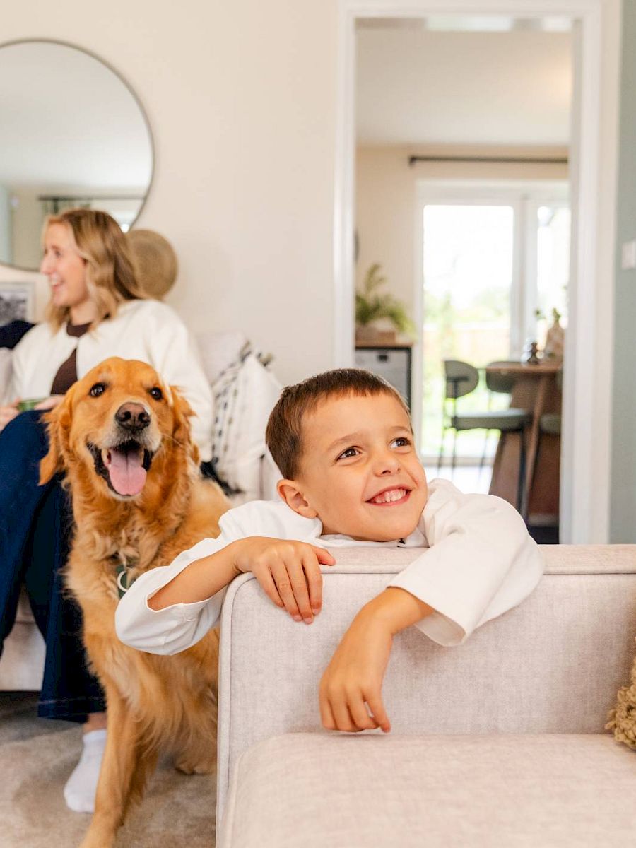 Family in living room