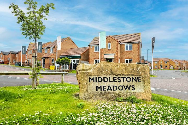 Middlestone Meadows development entrance in Spennymoor