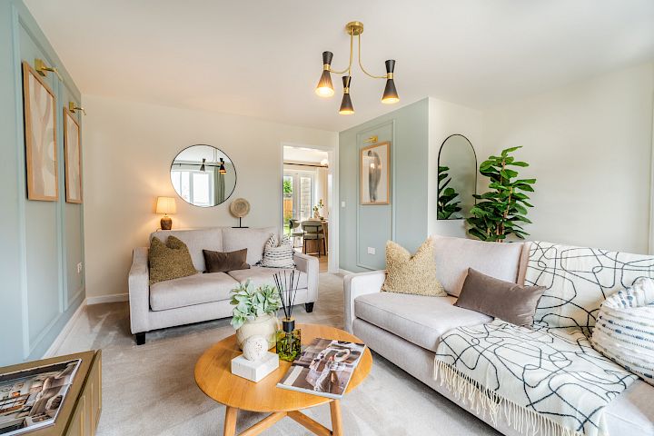 Open plan living room with sofas