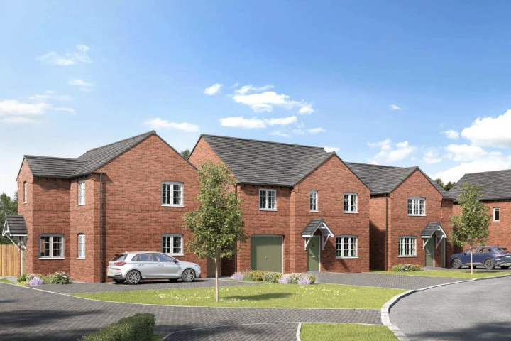 CGI street scene of 3 and 4 bedroom homes at Deer Park