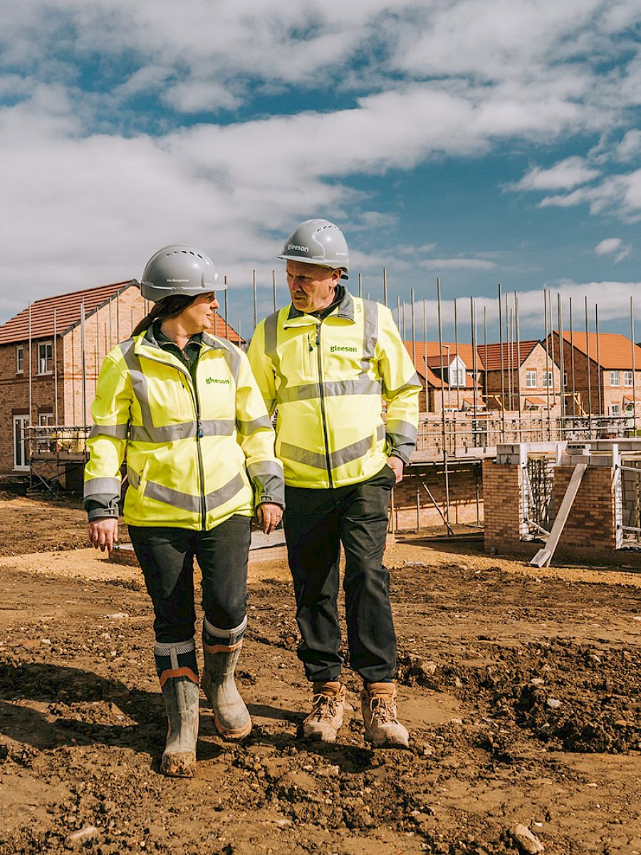Workers on site in PPE