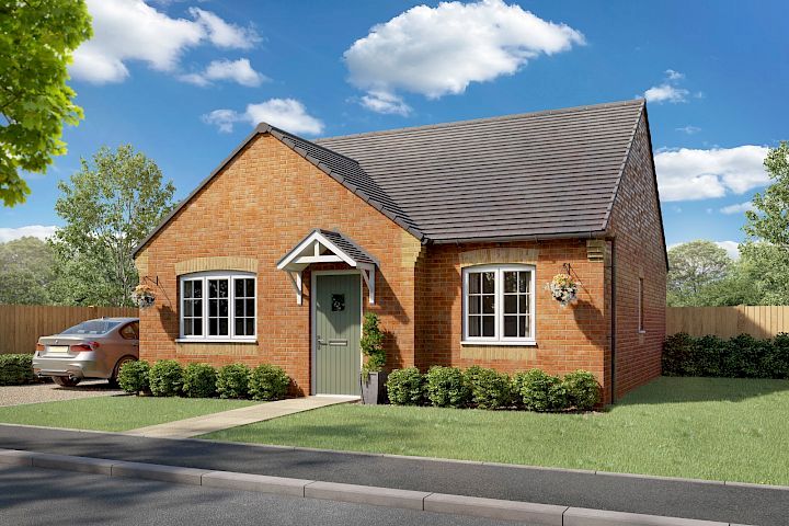 CGI image of a 2-bedroom bungalow